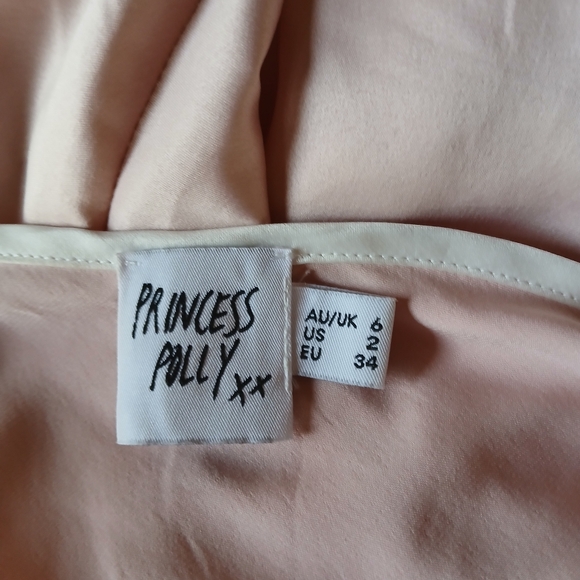 Princess Polly Pink V Neck Maxi Slip Dress Size 2 - Picture 7 of 9